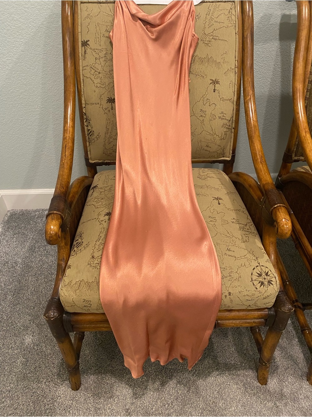 Satin Cowl Neck Slip Dress - Dusty Rose